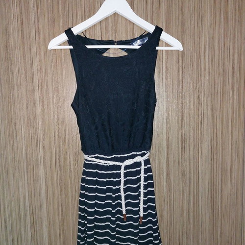 Nautical summer dress used, blue, size M