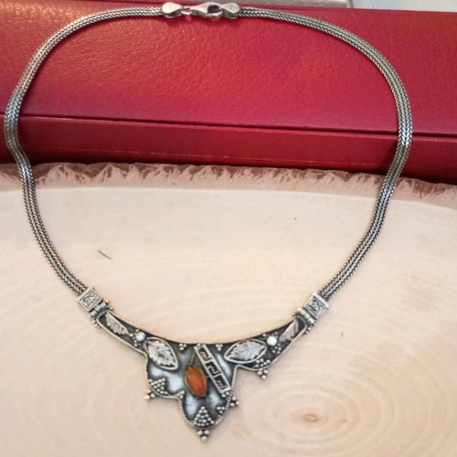 925 Gianniotiko necklace used with amber 40cm