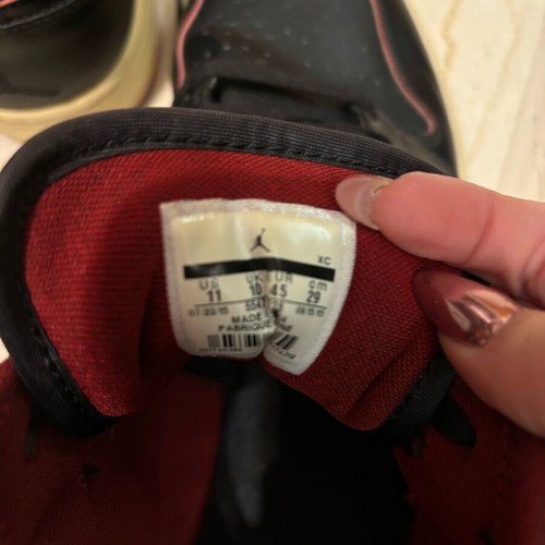 Nike Air Jordan 1 Mid used black and red sneakers size 45