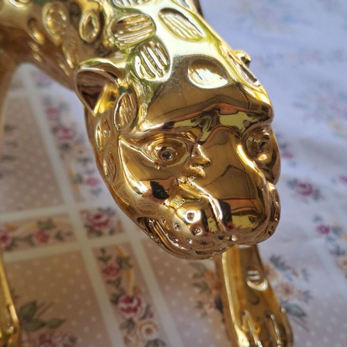 Decorative gold jaguar 40 cm, new