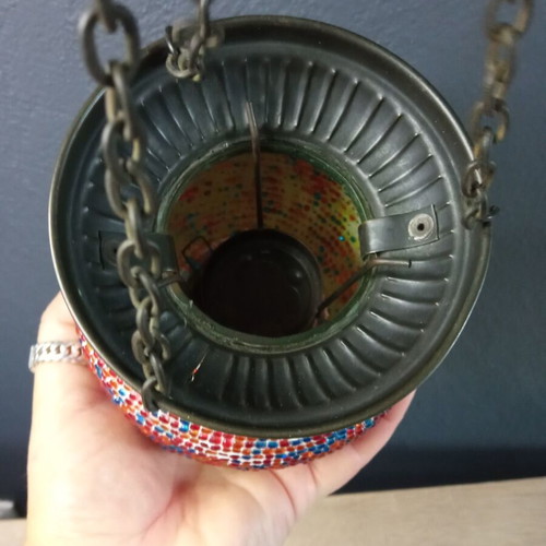 Hanging lantern for tealight candle used, height 60 cm