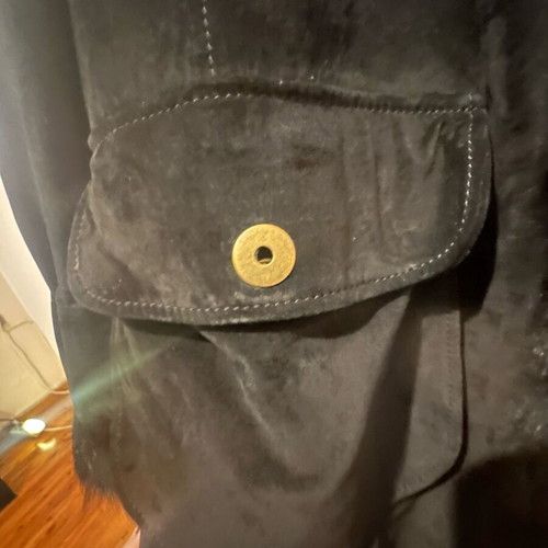 Fidele black coat with synthetic fur like new, size M