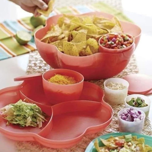 Tupperware Chip & Dip Party pink color new