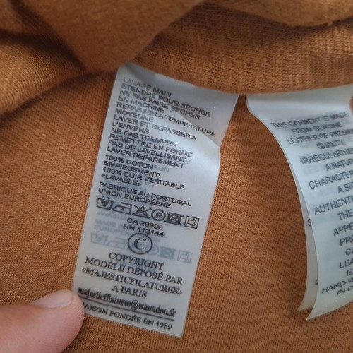 Majestic Filatures women's suede leather and cotton jacket blouse, size XS