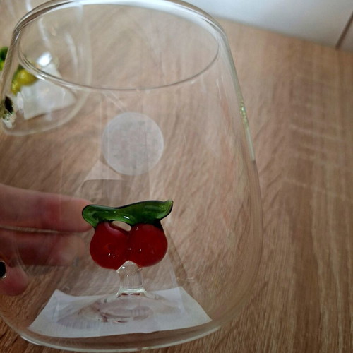 Set of 2 mugs with 3D cherry and lemon design, 400 ml
