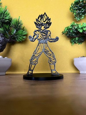Geometric Low Poly Stand Goku figure 14cm Dragon Ball new