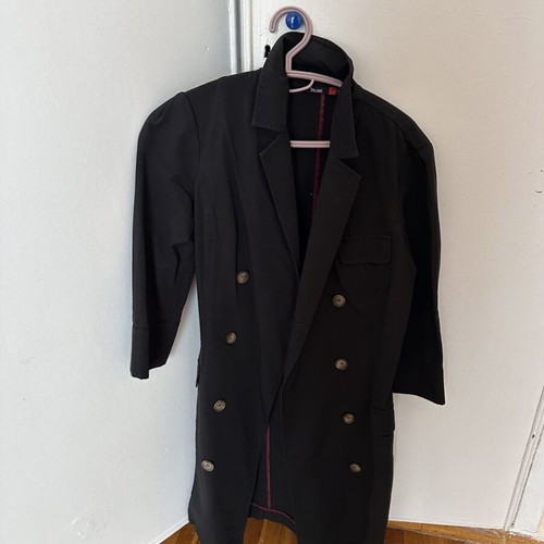 Toi&Moi trench coat jacket with double buttons, black, size S