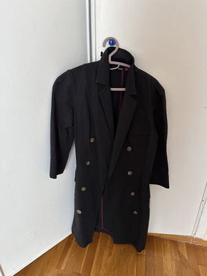 Toi&Moi trench coat jacket with double buttons, black, size S