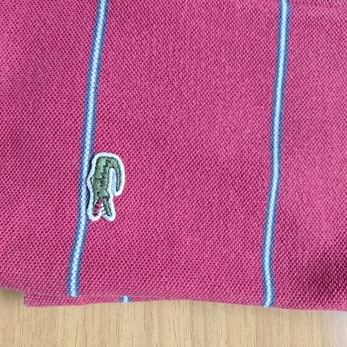 Lacoste Polo short sleeve L slim fit like new, white and red