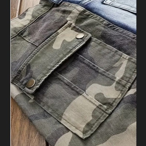 Jean Cargo men's pants new, size L, camouflage blue and green