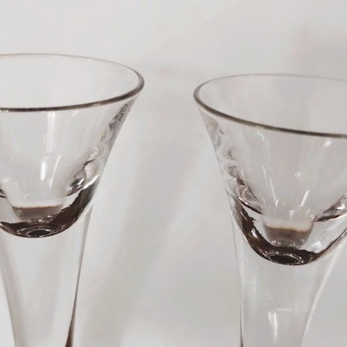Boda Snubbar Crystal Liqueur Glasses New Vintage Set of 2