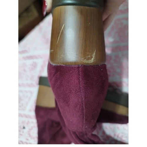 Burgundy suede boots Fullah Sugah used, size 38