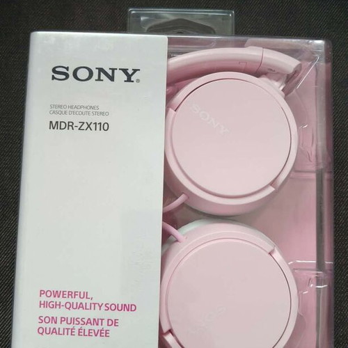 Sony MDR‑ZX110 headphones pink new, wired