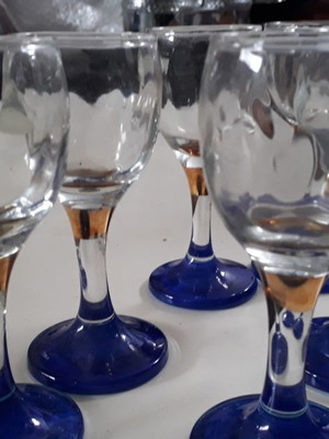 Glass liqueur glasses used, pack of 6, height 11cm