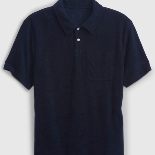 Gap fleece polo shirt with collar and pocket, like new, ultramarine blue, L/XL