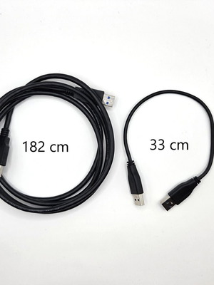 Καλώδια USB 3.0 Type-A αρσενικό σε αρσενικό, σετ 2 με μήκος 33 εκ. και 182 εκ.