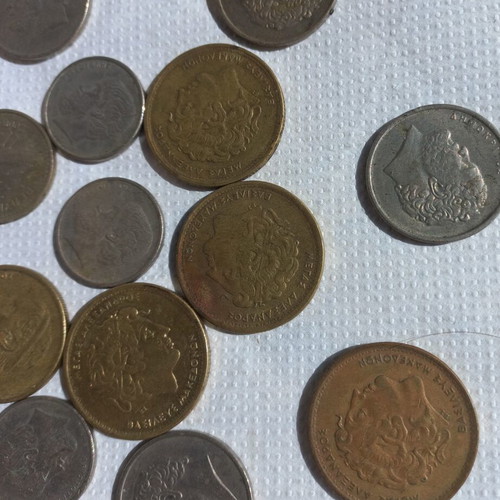 Collection of coins used, 45+ drachma pieces from 70s to 90s