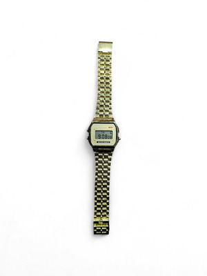 Vintage digital watch waterproof, gold color, new