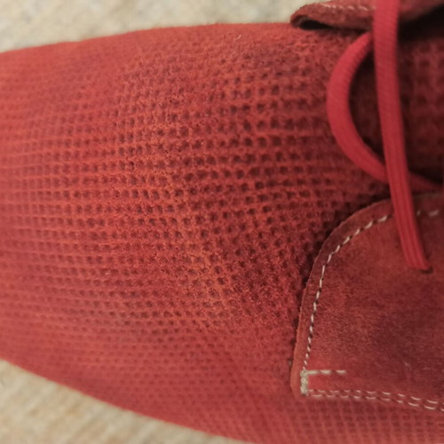Damiani leather suede men's shoes used, red, size 42