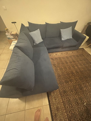 Corner sofa set like new, blue, 2 pieces