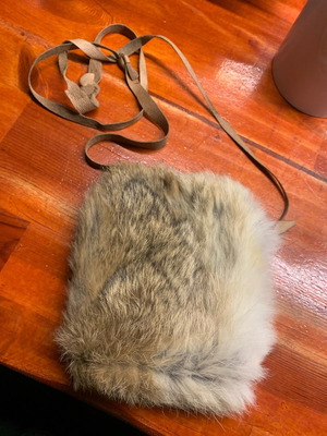 Fur neck pouch used, made of natural fur