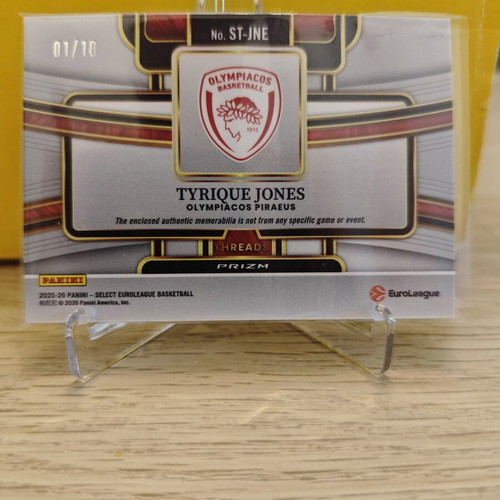 Tyrique Jones Panini Select EuroLeague 2025-26 Threads Patch 01/10