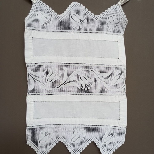 Set of 2 handmade crochet and fabric doilies