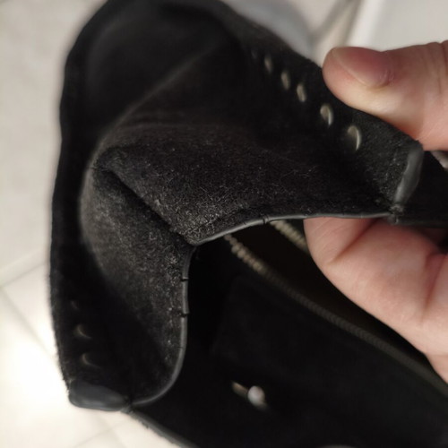 Zara shoulder bag like new, black suede with studs, 30x27 cm