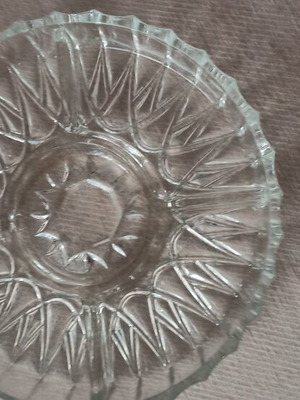 Glass serving platter with nuts like new