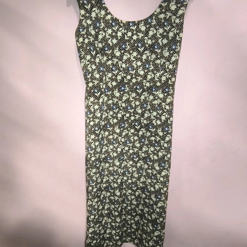 Vintage καφέ φόρεμα midi με λουλούδια customised σαν καινούργιο