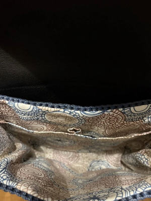 Handmade blue backpack bag