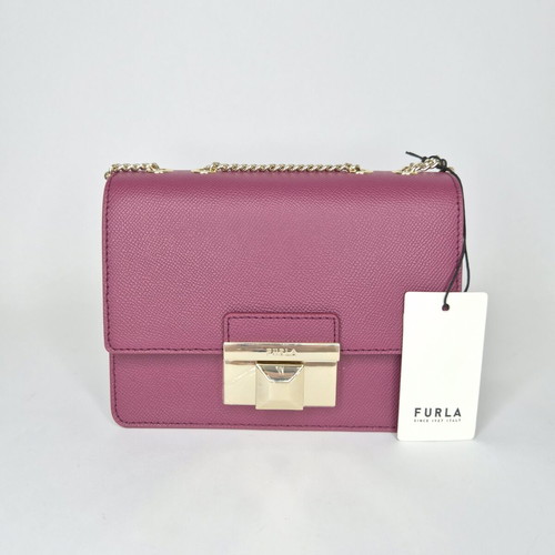 Furla Venere Mini Bag new, raspberry leather crossbody