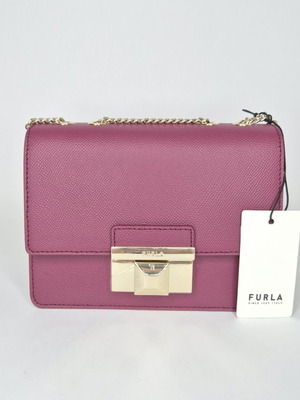 Furla Venere Mini Bag new, raspberry leather crossbody