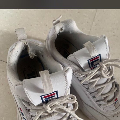 Fila Disruptor white trainers refurbished, size 38