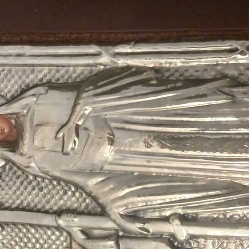 Silver Icon of Constantine and Helen 925, like new, wooden frame 24cm