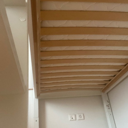Entos bunk bed like new, solid wood, white and lilac, mattress 0.90x2.00