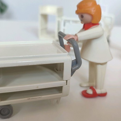 Playmobil hospital room set used with patient, nurse and doctor