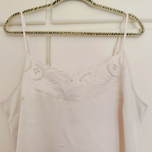 H&M camisole satin cream top with embroidery XL like new