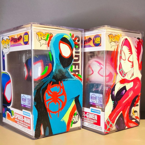 Funko Pop Miles Morales #1500 Limited Edition 7500 with Custom Painted Acrylic Protector new