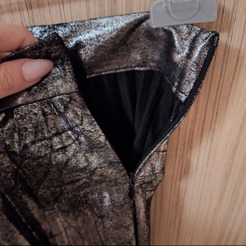 Zara pleated mini skirt silver metallic like new, size XS