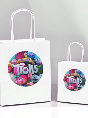 White Trolls Gift Bag 10 Pieces New