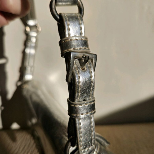 Y2k mini shoulder bag used, silver