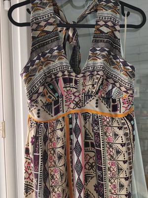 Promod halter dress with open back, colorful, size S