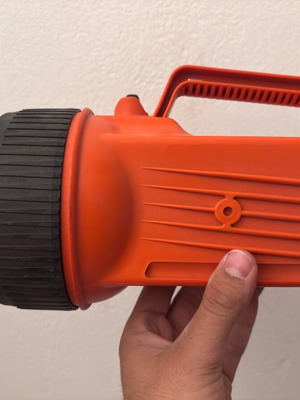 Vintage Φακός χειρός Made in USA σαν καινούργιο, πορτοκαλί πλαστικό