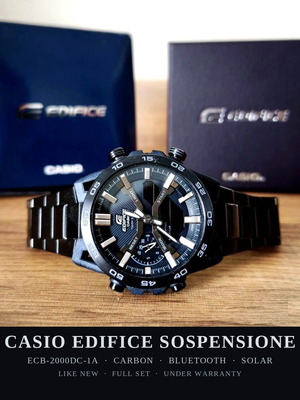 Casio Edifice Sospensione ECB-2000DC-1A wristwatch like new, blue dial