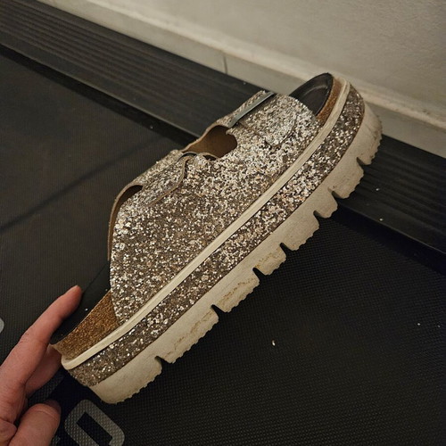 Musse Cloud slippers used, purple and silver, size 38