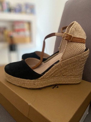 Monokeros Black black espadrille platform shoes size 37 used