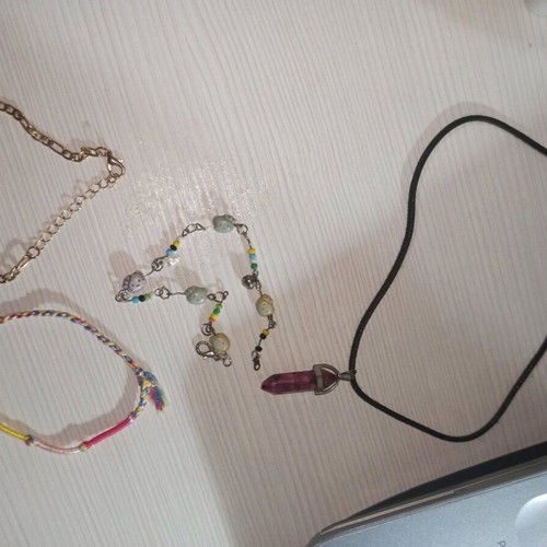Necklace and bracelet used, fabric, Hello Kitty