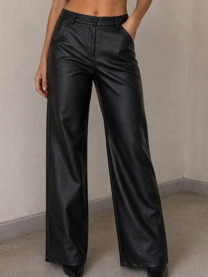 Δερμάτινο παντελόνι σαν καινούργιο, one size, μαύρο