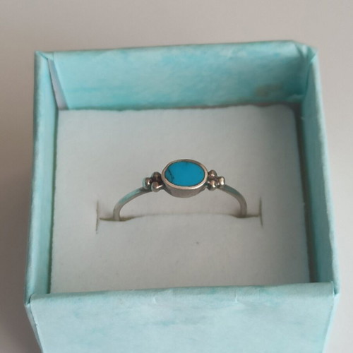 Handmade silver ring with turquoise like new